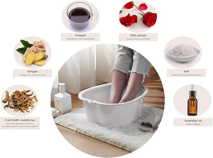 AXLOFO® Foot Soaking Bath Basin, Large Plastic Foot Soaking Tub, Feet Massage - Image 3