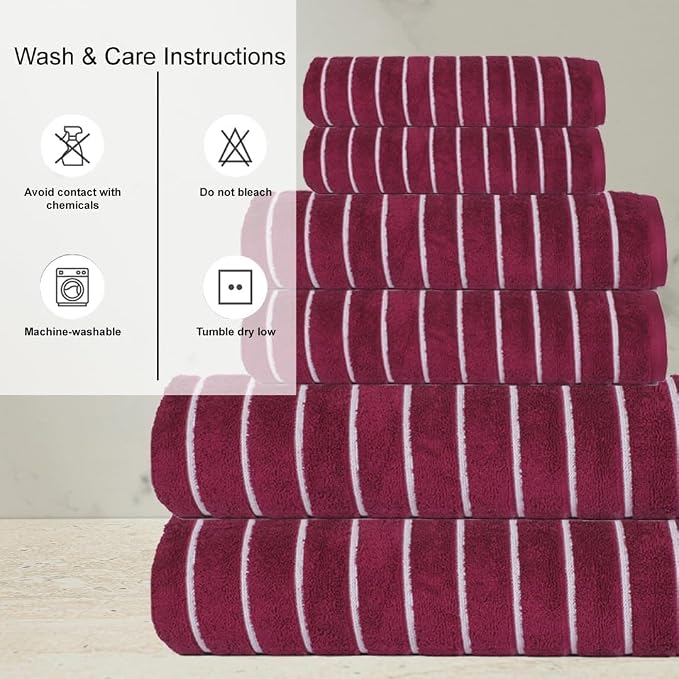 CASA COPENHAGEN Ecstatic 6Pcs 100% Egyptian Cotton Large Designer Towels Gift - Image 5