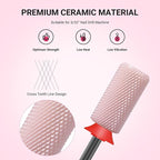 MelodySusie Ceramic Nail Drill Bits, 3/32'' Chamfer Flat Top Large Barrel Bits - Image 2