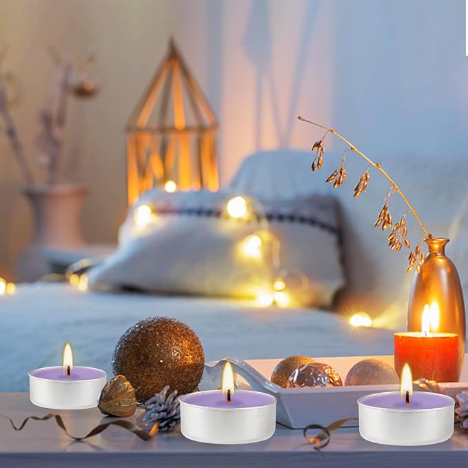 Purple Lavender Scented Tealight Candles - Image 6