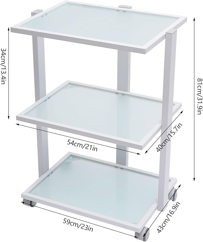 3-Tier Salon Rolling Trolley Cart, Stand Tray Rolling Cart - Image 2