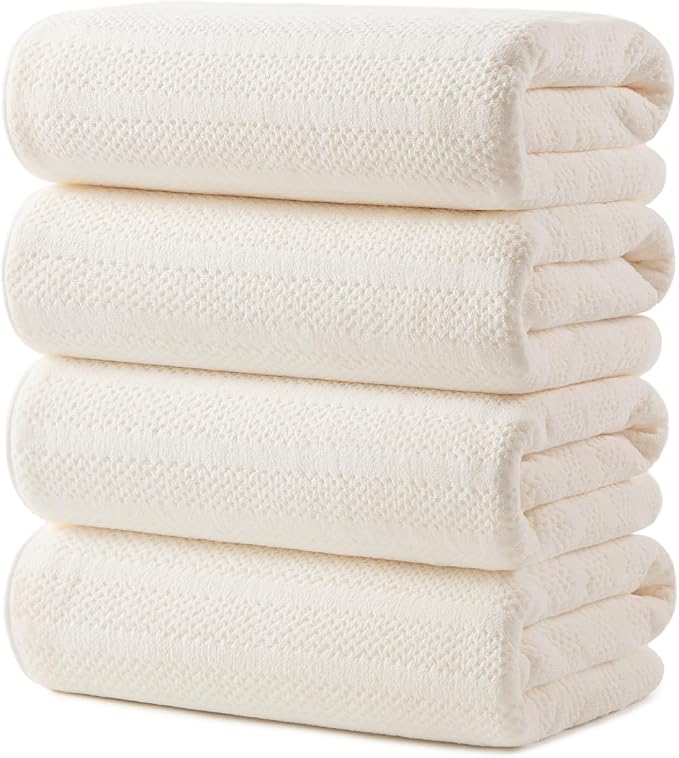 ecolook 4 Pack Microfiber Bath Towels, 31 x 63 inches Extra Large Bath Towel Set by Unknown