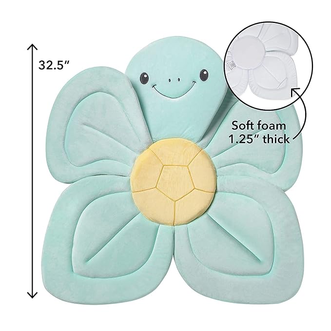 Nuby Turtle Baby Bath Cushion for Bathtub or Sink, Soft and Easy to Dry Fabric - Image 5