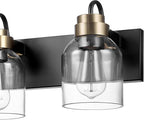Globe Electric 63000200 22" 3-Light Vanity Light, Matte Black, Matte Brass - Image 4