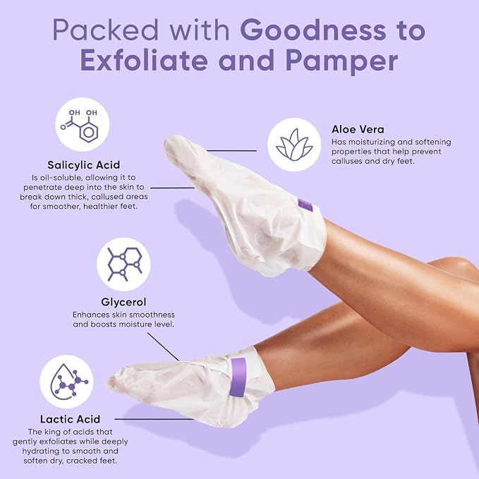 CÉLOR Foot Peeling Mask for Dry Cracked Feet | Foot Mask to Exfoliate Rough - Image 3