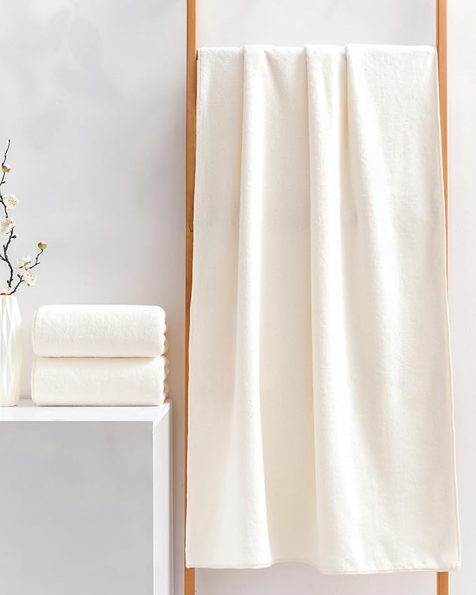 Lumimi Towels 3 Piece Very Soft Microfiber Bath Sheet Towel Set Super Absorbent - Image 7