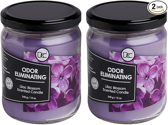 Lilac Blossom Two Pack Odor Eliminating Highly Fragranced Candle by DiannesCustomCandles