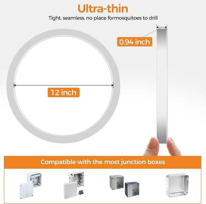 8PACK LED Flush Mount Ceiling Light Fixture, 3000K-4000K-6500K & 150W - Image 4