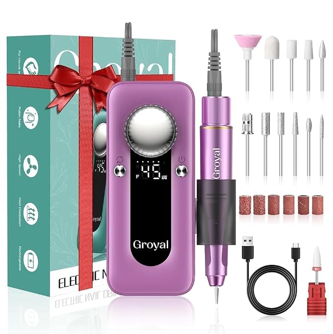 Electric Nail Drill Professional, 45000RPM Cordless Electric Nail File by GroyalProfessionalNailDrill