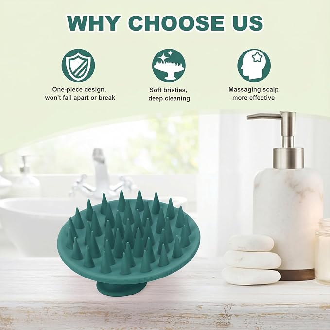 Meartchy Silicone Scalp Massager Shampoo Brush, Scalp Brush - Image 6