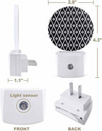 Night Lights Auto Sensor Black Diamond Night Light Geometric Rhombus Round Lamp - Image 2
