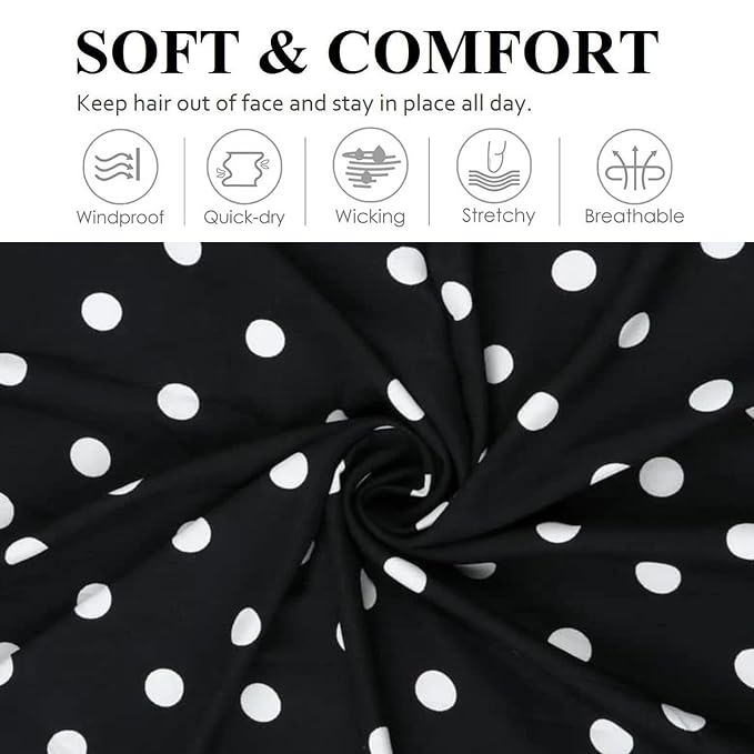 Huachi Polka Dot Headbands for Women Non Slip, Thick Womens Wide Headbands Cute - Image 2