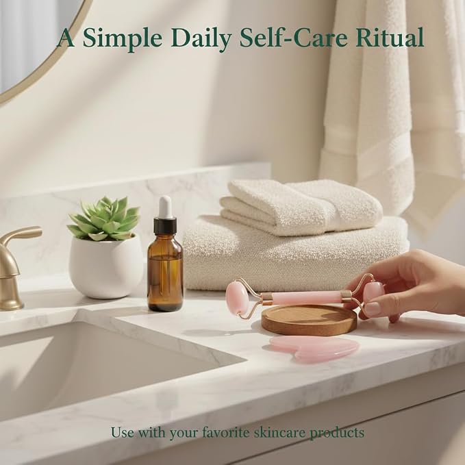 Natural Resin Jade Roller & Gua Sha Set - Image 5