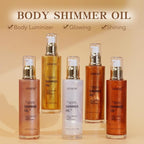Liyalan Shimmer Body Oil Bronze Gold 5 Color Bronze 3.38 Fl Oz Face Glow Pearl - Image 2