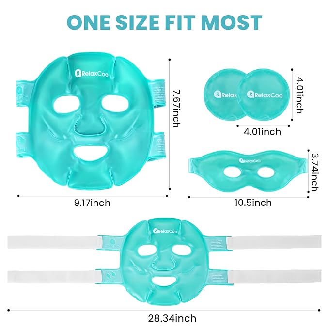 RelaxCoo Ice Face Eye Mask for Dark Circles and Puffiness Cold Warm Compress - Image 6