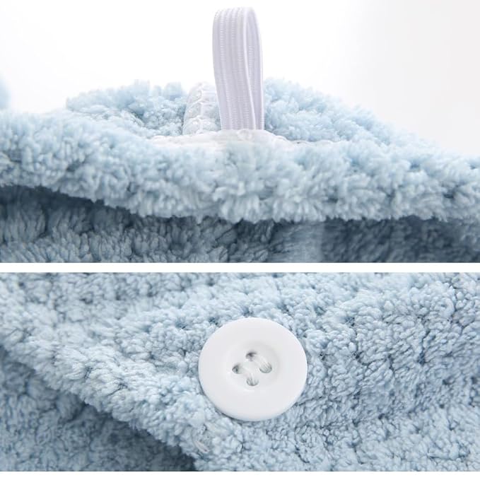 M-bestl 2 Pack Absorbent Microfiber Hair Towel Wrap, Anti-frizz Hair Drying - Image 4