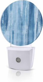 Night Lights Auto Sensor Abstract Graffiti Night Light Blue Art Painting Round by Home+L6