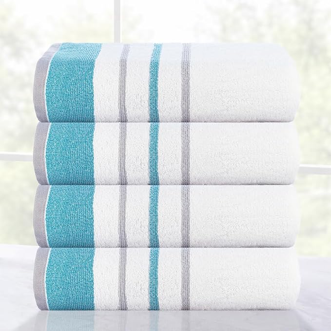 CASA COPENHAGEN White Bay 4Pcs 100% Egyptian Cotton Designer Hand Towels Gift - Image 3
