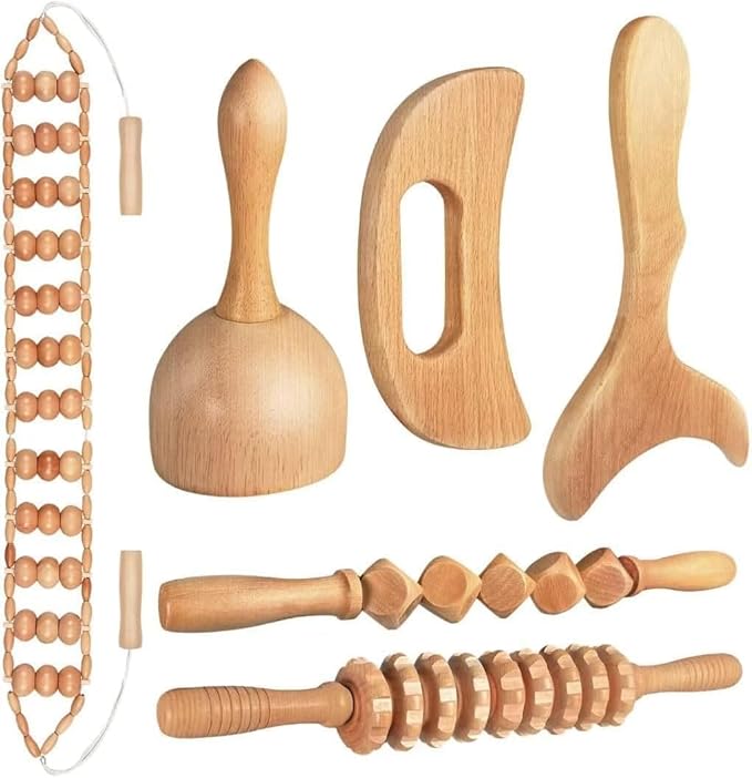 10-in-1 Wood Therapy Massage Tools Gua Sha Wooden Massager by JUANWAN