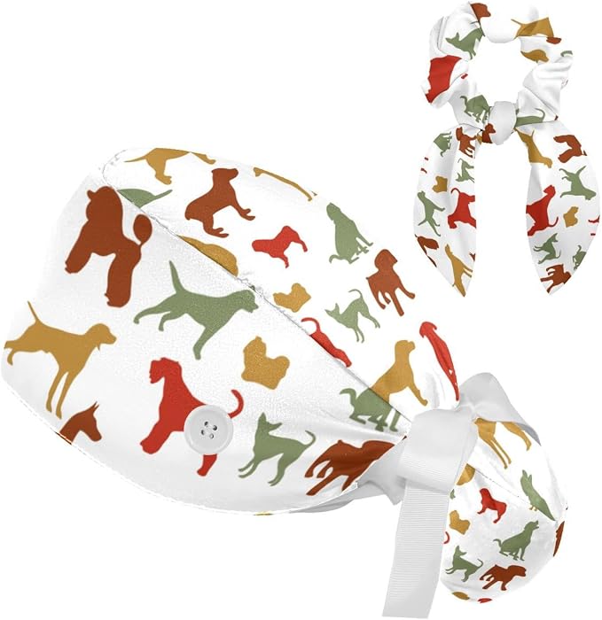 Adjustable Brown Dachshund Dog Blue Surgical Scrub Cap by otnrnondcl