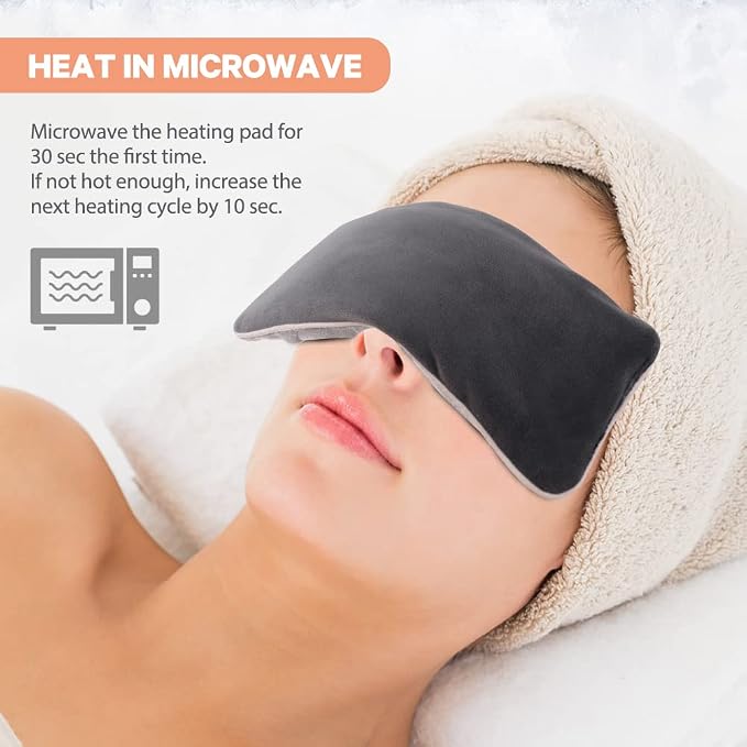 Lavender Weighted Eye Pillow for Yoga, Microwavable Moist Heat Eye Compress - Image 5