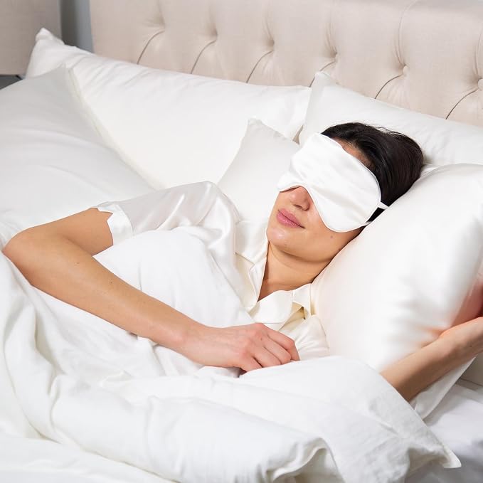 Fishers Finery 25 Momme Mulberry Silk Sleep Mask | Blindfold | Anti-Wrinkles - Image 3