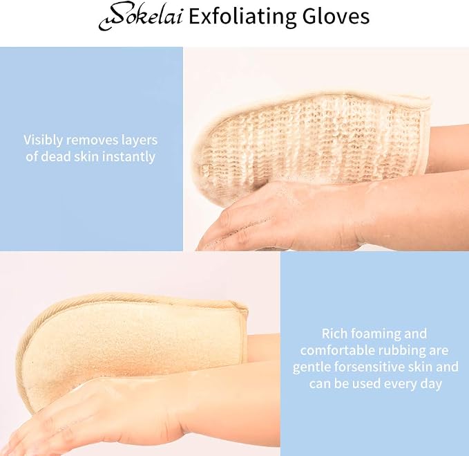 Exfoliating Loofah Mitt Shower Gloves - Image 5