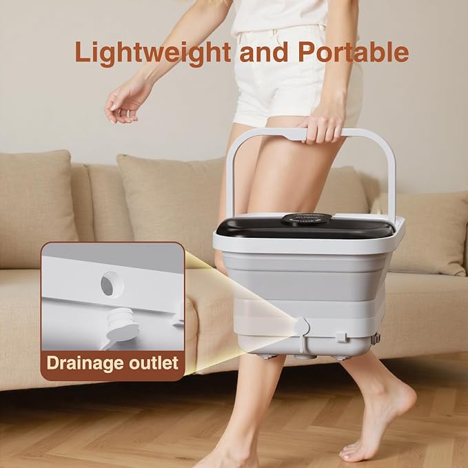 Pedicure Foot Spa with Bubble and Heat, Collapsible Foot Soaking Tub with - Image 6