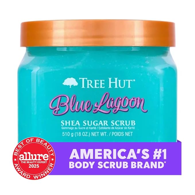 Tree Hut Blue Lagoon Shea Sugar Scrub, Exfoliating, Hydrating & Moisturizing - Image 3