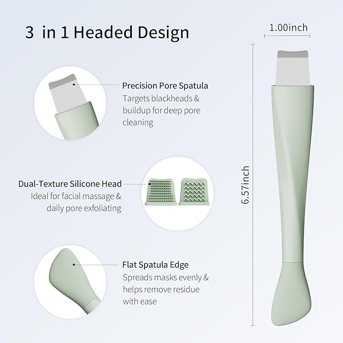 Blackhead Remover Tool, Stainless Steel Face Scraper, Skin Scrubber Face Spatula - Image 4