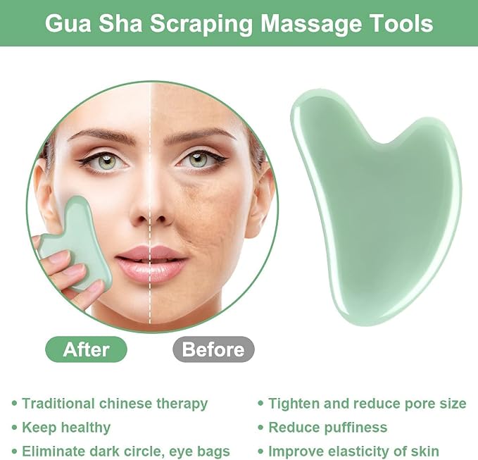 URAQT Gua Sha Massage Tool, Quartz Jade Stone Gua Sha Facial Tool, Face - Image 3
