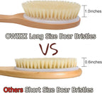 OWIIZI Bath Brushes with Soft and Natural Bristles Antiskid Wooden Long Handle - Image 3