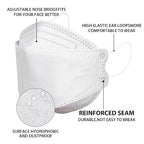 Borje KN95 Face Masks for Adults 50 Pack, 5-Ply White Disposable Face Mask - Image 2