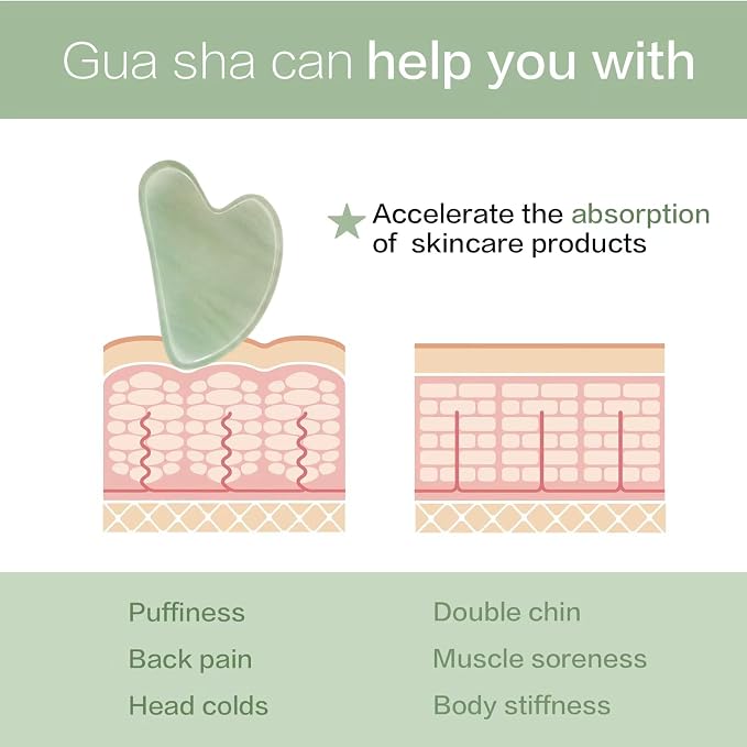 Gua Sha Facial Tools, Jade Guasha Tool - Image 5