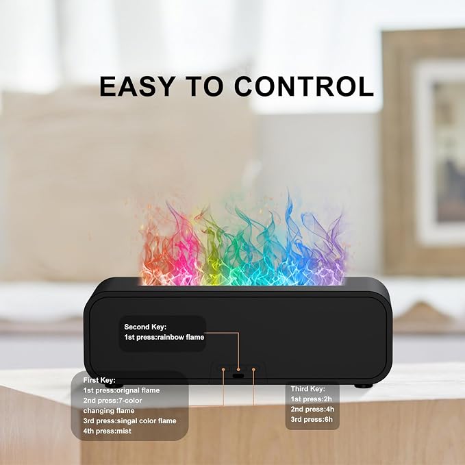 Colorful Flame Air Aroma Diffuser Humidifier, Dynamic Fire Flame Sound Pickup - Image 6