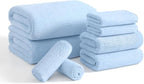 8 Piece Bath Towel Set Blue|2 Oversized Large Bath Sheet, 2 Hand Towels by JessyHome