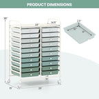 Giantex 20 Drawers Rolling Cart, Mobile Storage Drawer Cart, Classroom - Image 3