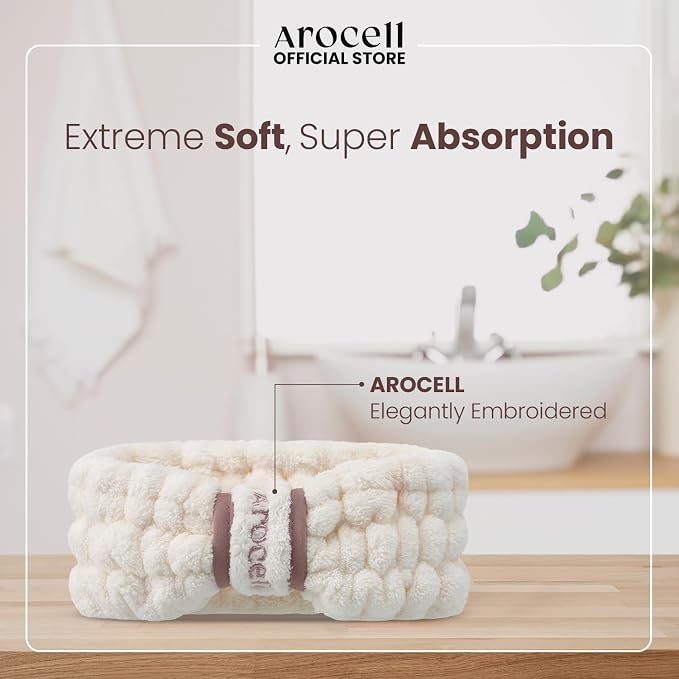 AROCELL OFFICIAL Face Wash Cleansing Headband Makeup Skincare Facial Spa Bath - Image 4