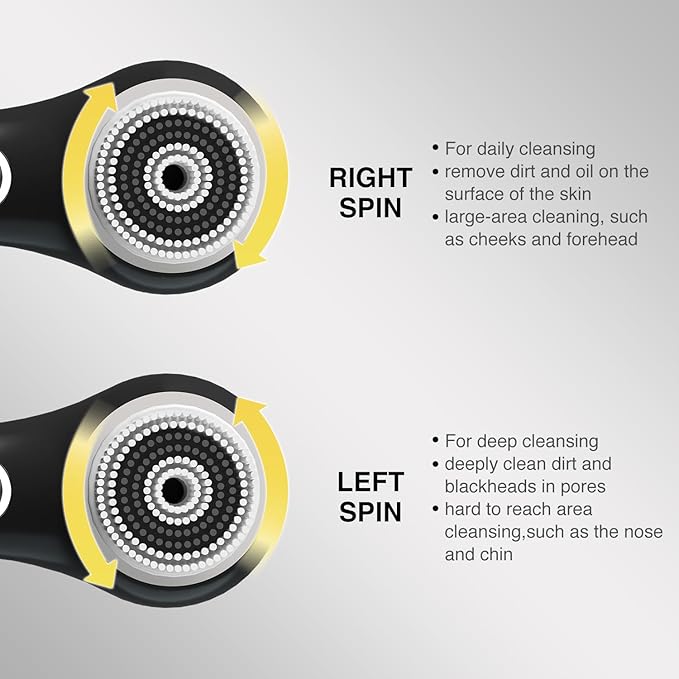 UMICKOO Electric Facial Cleansing Brush, 2-Way Rotating Face Scrubber - Image 2