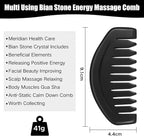 Gua Sha Comb, Natural Sibin Bian Stone Scalp Massage Comb, Facial GuaSha Tool - Image 2