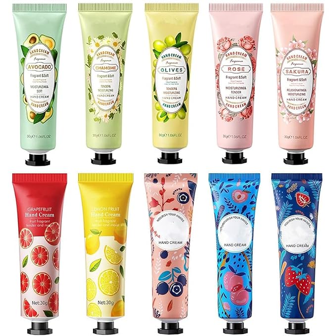 10 Pack Hand Cream for Dry Cracked Hands, Travel Size Moisturizing Mini Hand by BONNIECHOICE