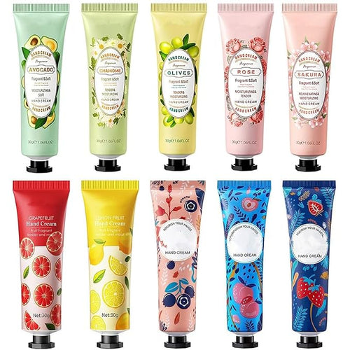 10 Pack Hand Cream for Dry Cracked Hands, Travel Size Moisturizing Mini Hand by BONNIECHOICE