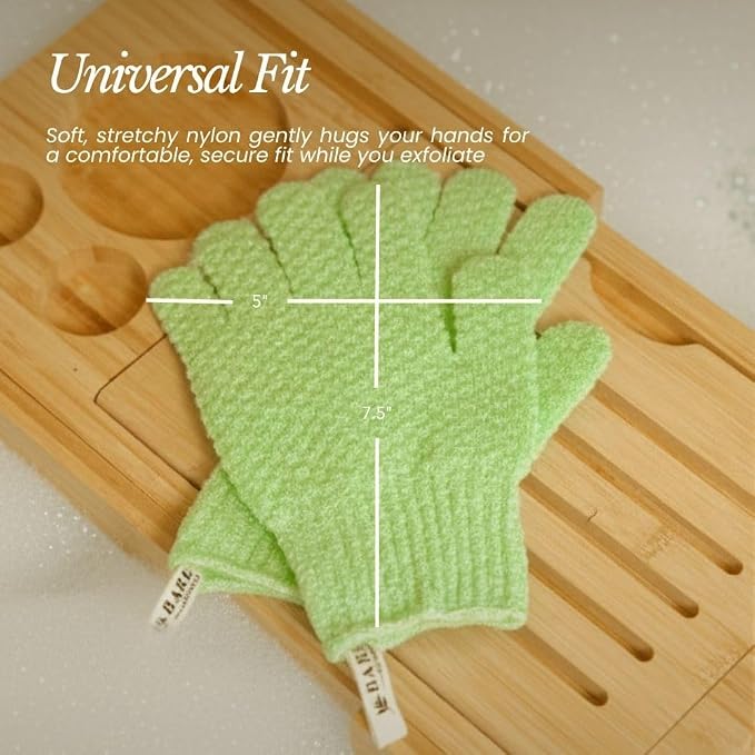 Bare Botanics 4 Pack Lavender Exfoliating Shower Gloves - Image 4