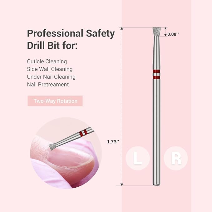 MelodySusie 6.7mm Inverted Tapered Cuticle Clean Nail Drill Bit 3/32'' - Image 5