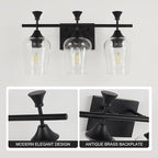 Bathroom Light Fixtures, Matte Black Vanity Lights - Image 3