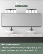 Sailstar Vanity Light Fixtures, Matte Black, Over Mirror, Modern Bathroom Light - Image 2