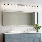 Brushed Nickel Bathroom Vanity Light, 12 Light Brushed Nickel Bathroom Lighting - Image 6