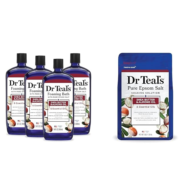 Dr Teal's Foaming Bath with Pure Epsom Salt, Shea Butter & Almond, 34 fl oz & by DrTeals