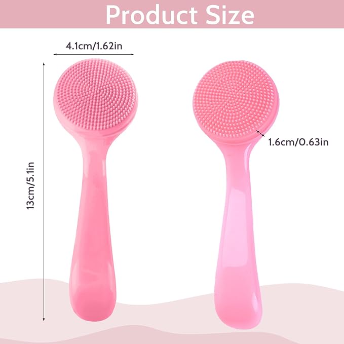 2Pack Silicone Face Brush Manual Face Scrub Brush Soft Facial Brushes - Image 2