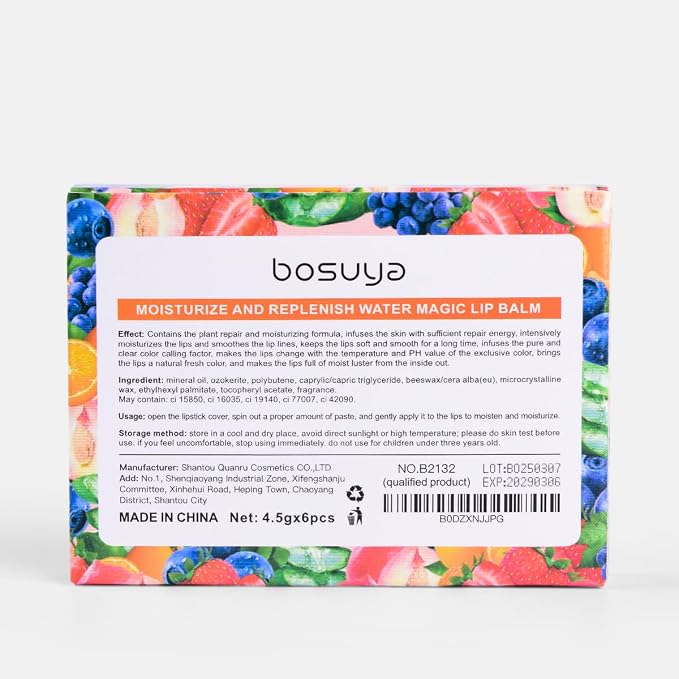 6 Pack Lip Balm, Fruit Flavoured Lip Balms, All Day Moisturising, Soft Natural - Image 9